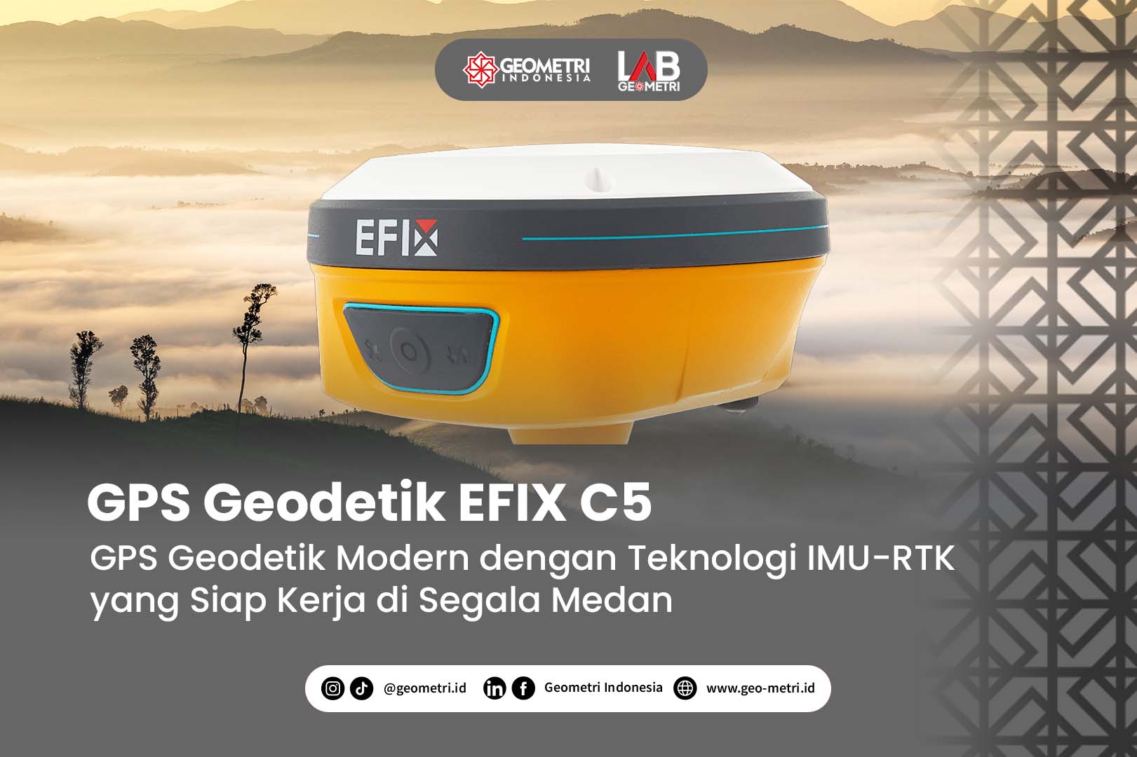 EFIX C5: GPS Geodetik Modern dengan Teknologi IMU-RTK yang Siap Kerja di Segala Medan
